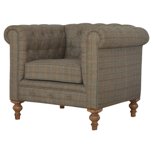 Chesterfield Multi Tweed Armchair