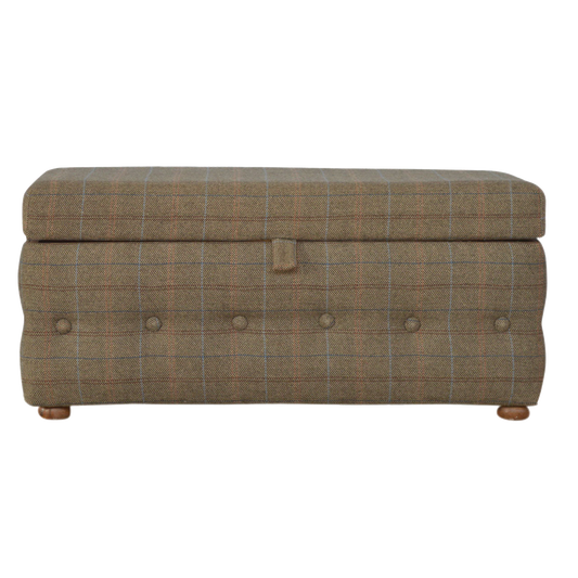 Multi Tweed Button Fooststool