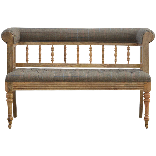 Multi Tweed Deep Button Bench