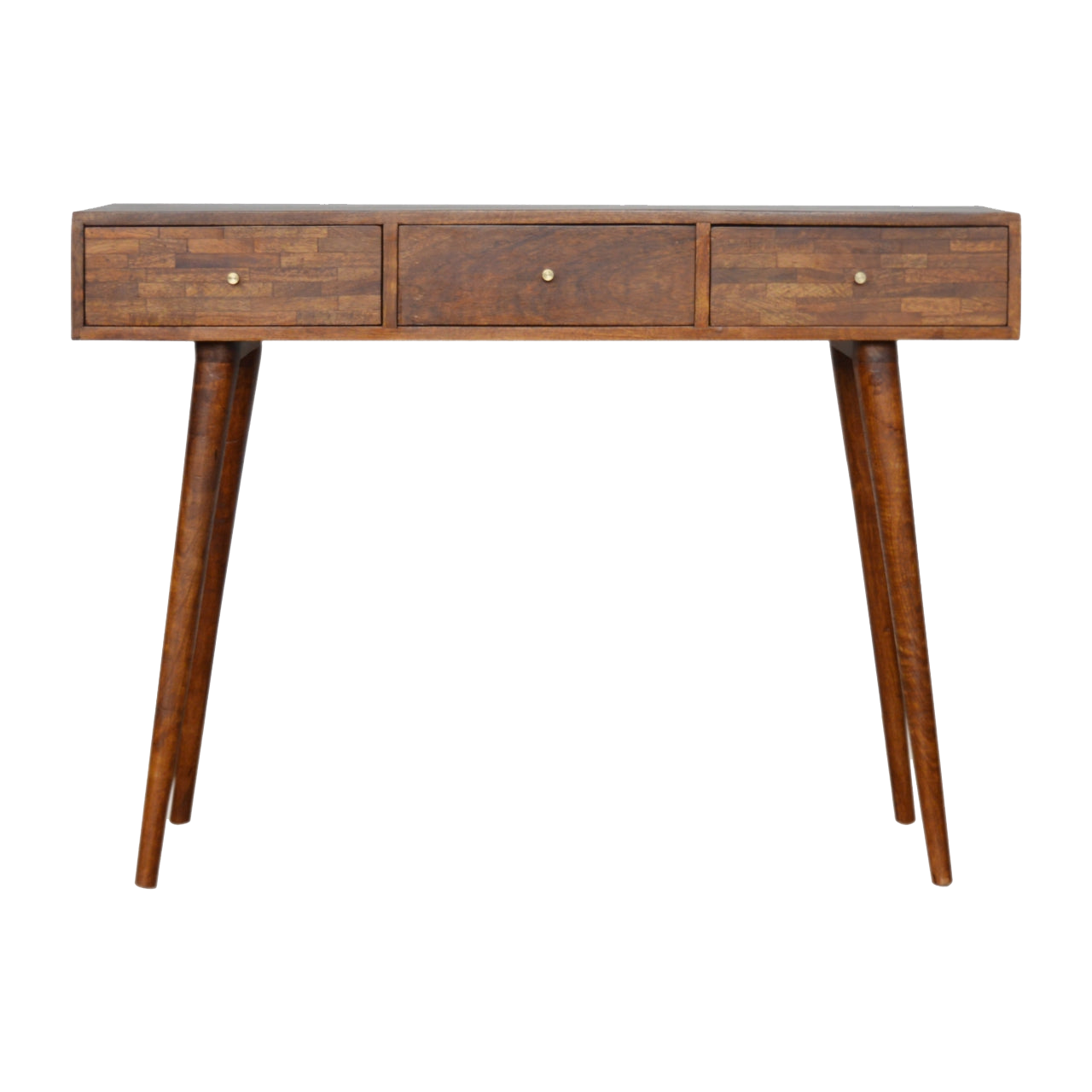 3 Drawer Assorted Chestnut Console