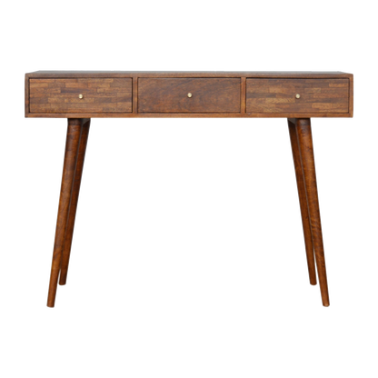 3 Drawer Assorted Chestnut Console