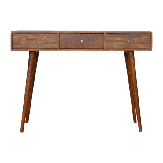 3 Drawer Assorted Chestnut Console