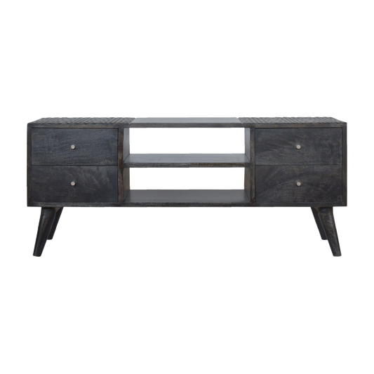 Ash Black 4 Drawer Media Unit