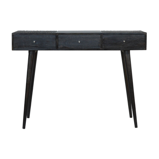 Ash Black 3 Drawer Console Table