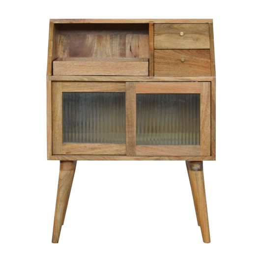 Multi Drawer Glass Bedside