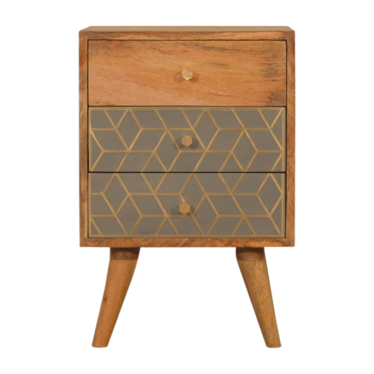 Dice 3 Drawer Bedside