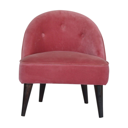 Pink Velvet Deep Button Chair