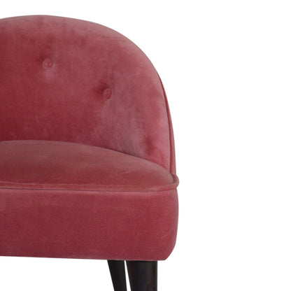 Pink Velvet Deep Button Chair