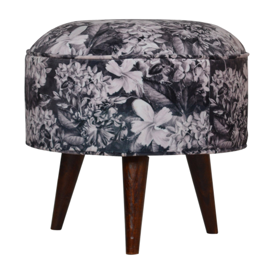 Floral Print Footstool