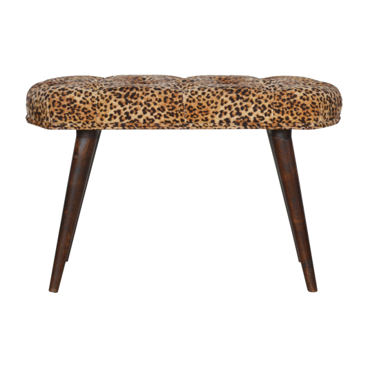 Leopard Print Deep Button Bench
