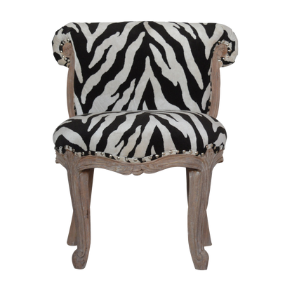 Zebra Printed Studded Chair