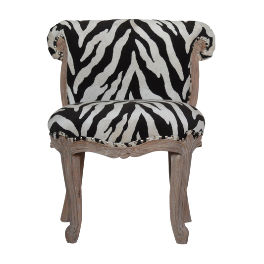 Zebra Printed Studded Chair