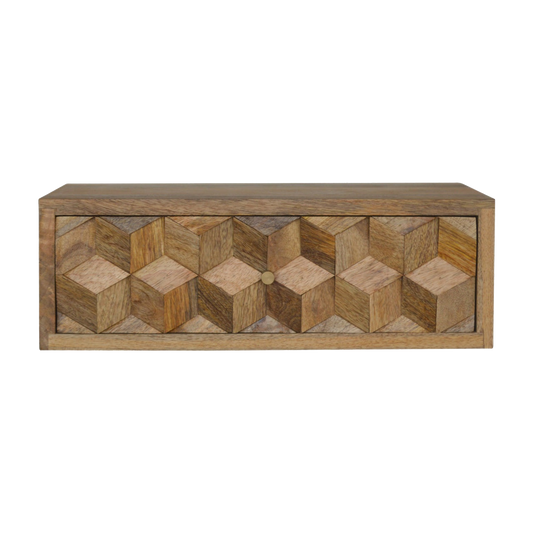 Floating Cube Carved Bedside