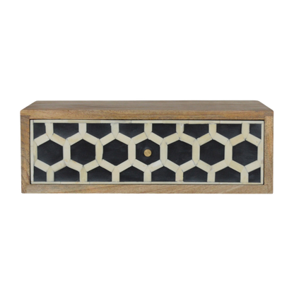 Wall Mounted Bone Inlay Bedside