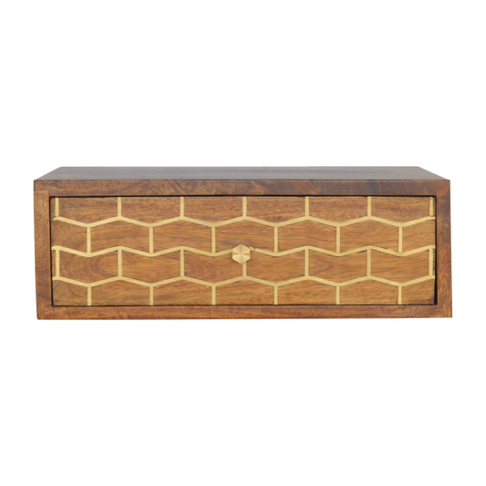 Floating Gold Art Chestnut Bedside