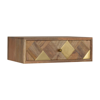 Wall Mounted Brass Inlay Bedside