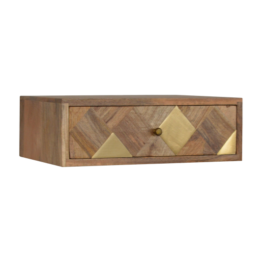 Wall Mounted Brass Inlay Bedside