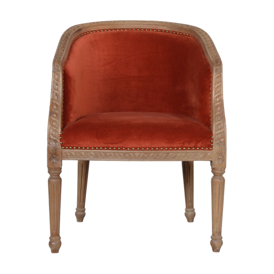 Rust Velvet Occasional Chair