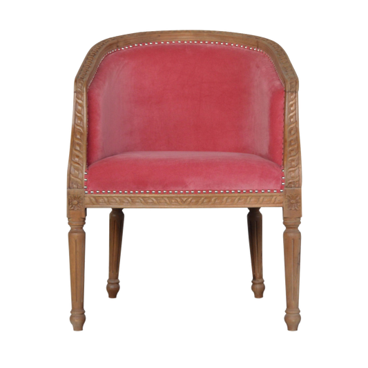 Pink Velvet Occasional Chair