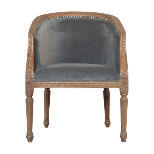 Grey Velvet Occasional Chair