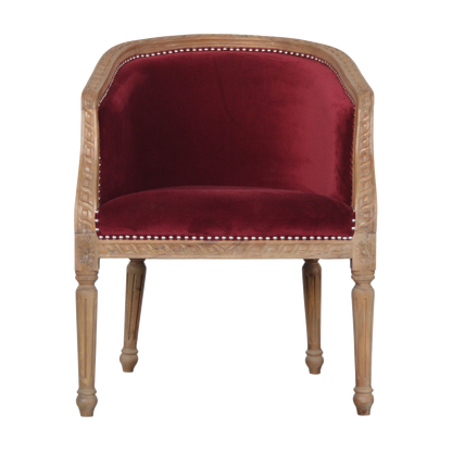 Wine Red Velvet Occasional Chair