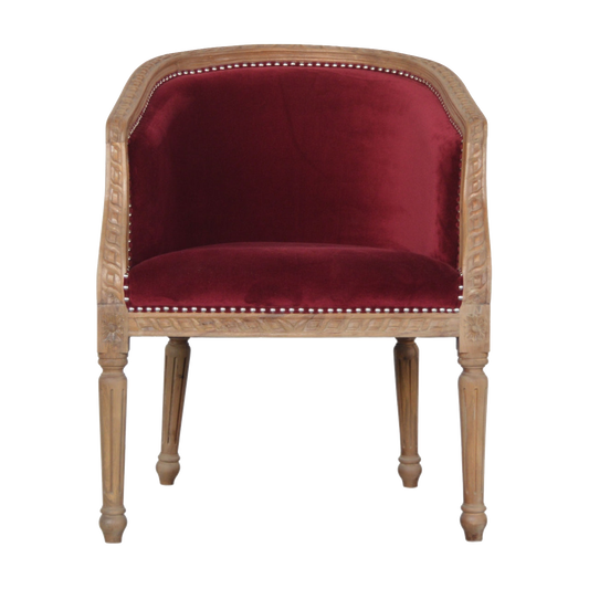 Wine Red Velvet Occasional Chair
