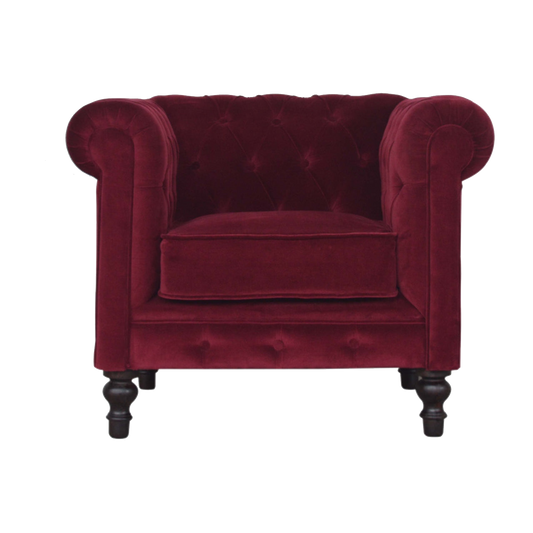 Wine Red Chesterfield Armchair
