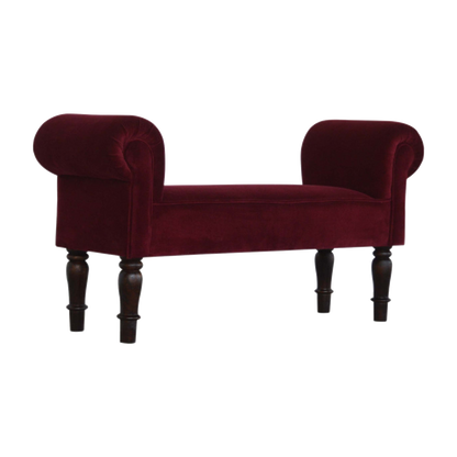 Wine Red Velvet Bench