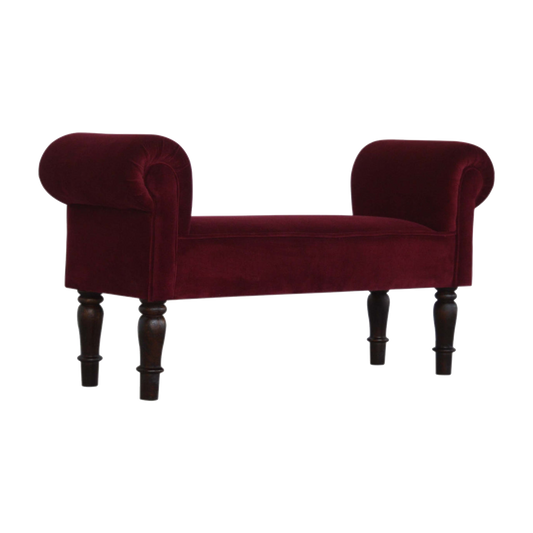 Wine Red Velvet Bench