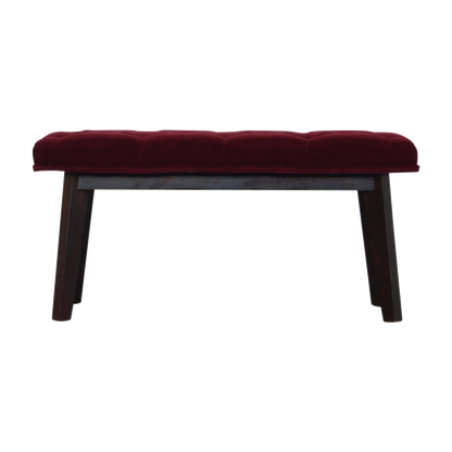 Wine Red Velvet Hallway Bench
