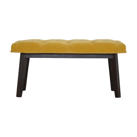 Mustard Velvet Hallway Bench