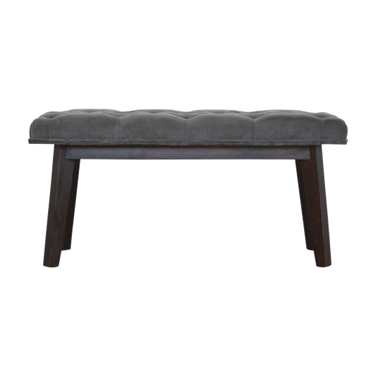 Grey Velvet Hallway Bench