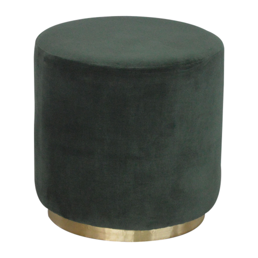 Emerald Velvet Gold Footstool