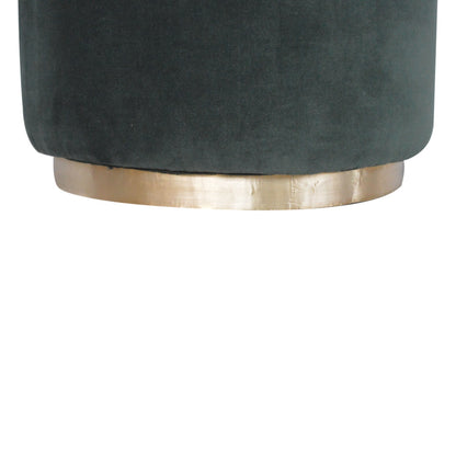 Emerald Velvet Gold Footstool