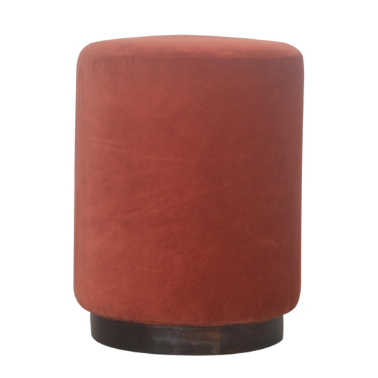 Brick Red Footstool with Gold Base