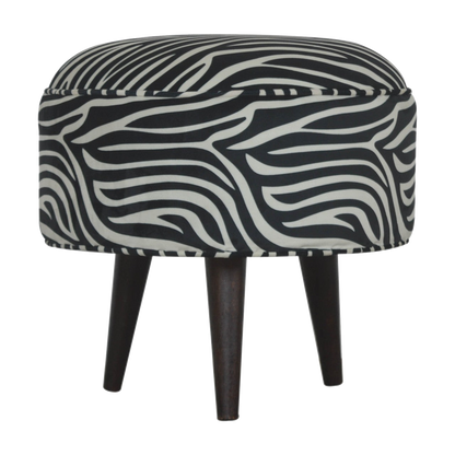 Zebra Nordic Style Footstool