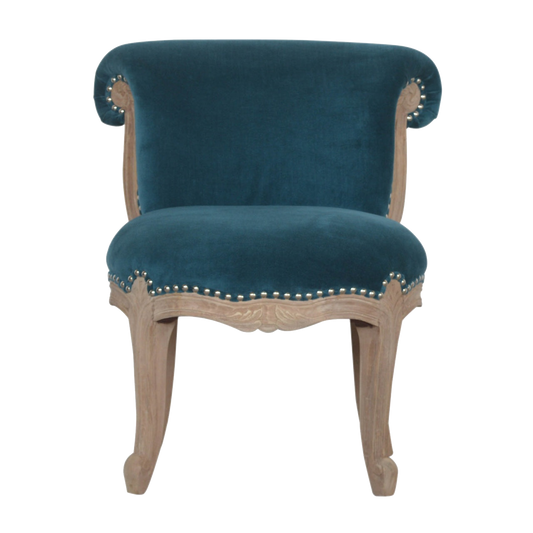 Teal Velvet Studded Chair