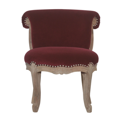 Wine Red Velvet Studded Chair