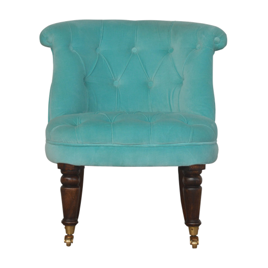 Turquoise Velvet Accent Chair