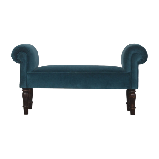 Teal Velvet Bench