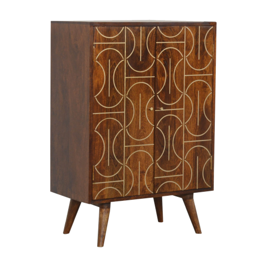 Chestnut Inlay Abstract Cabinet