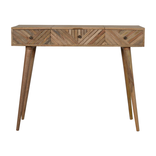 Line Carved Foldable Dressing Table