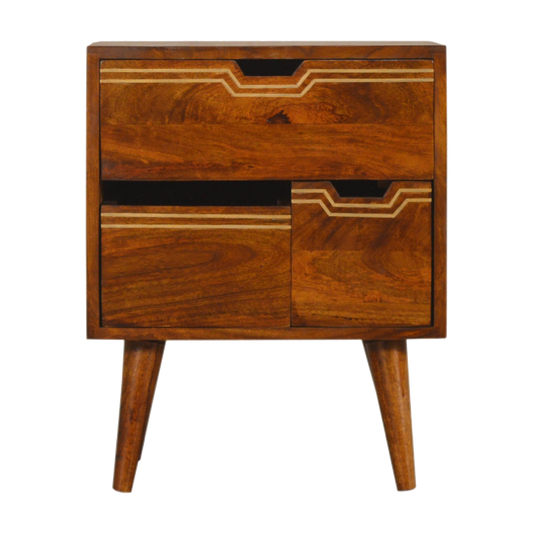 Multi Drawer Chestnut Bedside