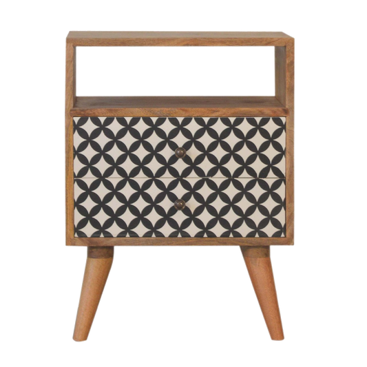 Diamond Print Open Slot Bedside