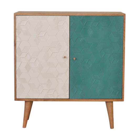 Acadia Teal and White Cabinet