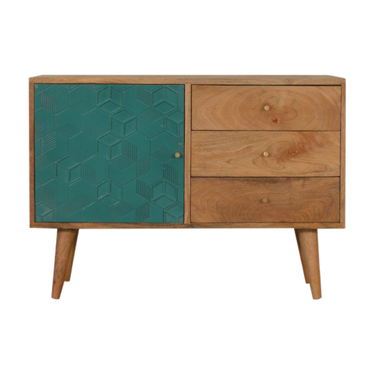 Acadia Teal Cabinet with Drawers