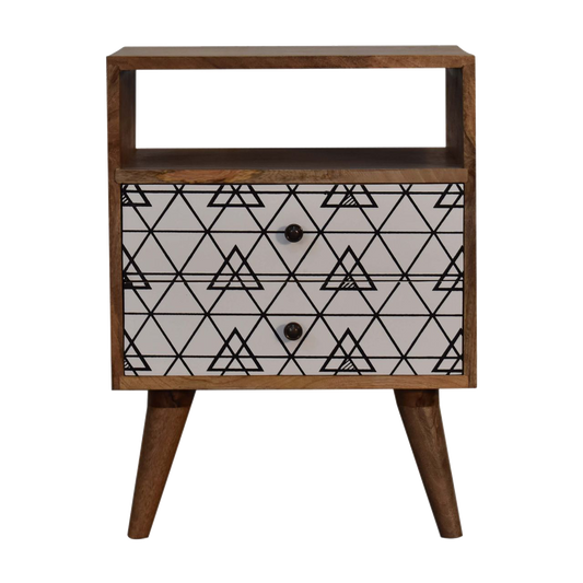 Triangle Print Open Bedside