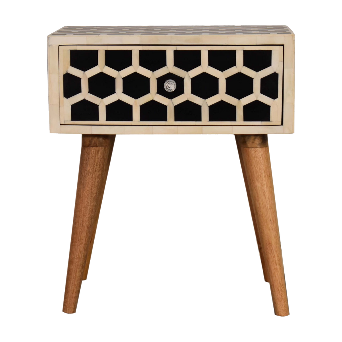 Honeycomb Bone Inlay Bedside