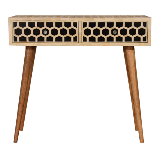 Honeycomb Bone Inlay Console Table