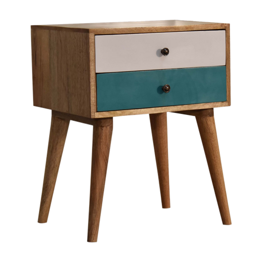 Teal Modern Solid Wood Bedside